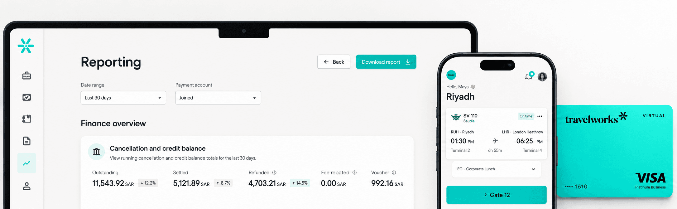 تطبيقات TravelWorks — حجز الرحلات والاعتمادات والتقارير في منصّة واحدة.